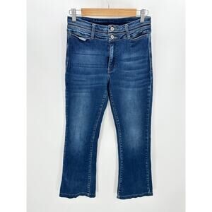 Kancan Jeans Women 9/28 Blue Dark Wash Denim Bootcut Wide Leg Cotton Blend